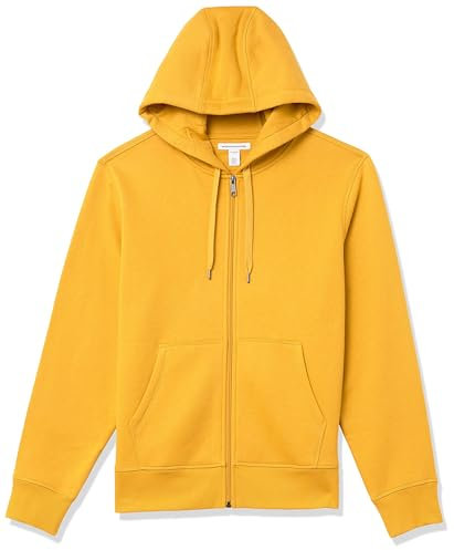 Amazon Essentials Herren Fleece-Kapuzenpulli mit durchgehendem Reißverschluss (erhältlich in den Größen Big & Tall), Gold, L