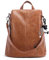 BUKESIYI Damen Tasche Rucksack Handtasche Frauen backpack Klein Anti Diebstahl Schulrucksack Laptop Weekender PU Leder DE78134 Braun