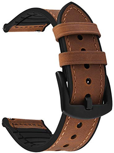 Fullmosa 20mm Silikon Uhrenarmband kompatibel mit Samsung Galaxy Watch 7/6/6/4 40mm 44mm/Galaxy Watch FE 40mm/5 Pro 45mm/6 Classic 43mm 47mm/4 Classic 46mm 42mm Smartwatch Lederarmband