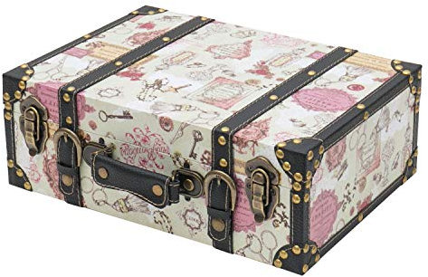 HMF VKO105 Maleta Vintage de Madera | 38 x 26 x 13 cm | Grande | Barroco