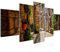 Runa Art Bild Wohnzimmer Gasse in Italien 5 Teilig Toskana Bunt Wandbilder auf Vlies Leinwand 004853a