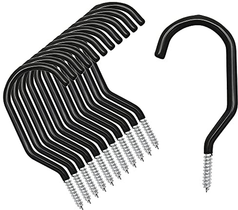 Menecor 12PCS Heavy Duty Bike Storage Hooks Bicycle Wall Mounted Hooks Large Screw Hooks for Wall,Ceiling
