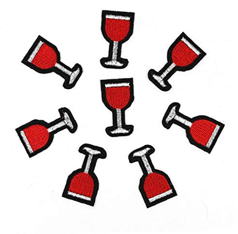 Hotaden 10pcs Wine Cup Patches Getränke Eisen Auf Appliqued DIY Kleidung Goblet Aufkleber Jeans Schuhe Motiv Abzeichen