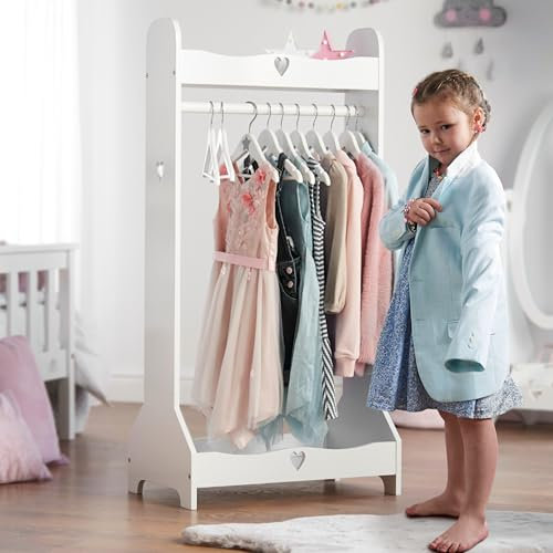 Haus Projekt Guardaroba per Bambini, Appendiabiti in Legno Bianco per Bambini, Appendiabiti per Bambine Fatto a Mano, Guardaroba per Neonati, Cameretta Salvaspazio per Bambini, Mobili per Cameretta