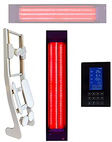 Kit de chauffage infrarouge pour 1 place + spot de plafond Pour équiper un sauna, une cabine infrarouge ou pour transformer une cabine chauffante, spot à spectre complet, projecteur de chaleur