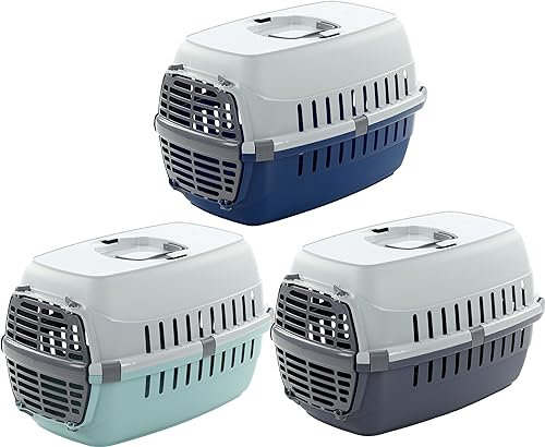 Flamingo Cage de Transport pour Petits Chiens et Chats Noah - 32x49x29,5cm - Fermetures à clic avec Ouvertures de Ventilation - Poignée pour Un déplacement aisé - Pas de Choix de Couleur Possible
