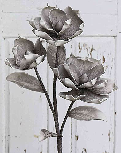 artplants.de Rama de Camelia Decorativa Rania, Gris, 95cm, Ø20cm - Rama de Camelia Artificial