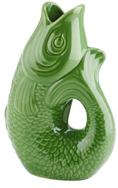 Gift Company Vase Monsieur Carafon S, Vase décoratif en Forme de Poisson, faïence Green Bay