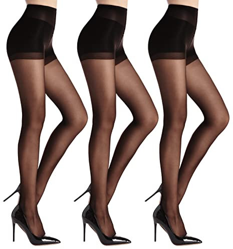 WAJIAFAR 3 Paires de collant femme transparent gainant taille haute,avec maintien collant ventre plat