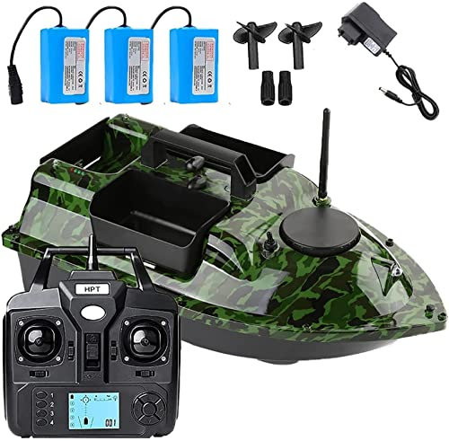 KFJZGZZ Bateau D'appât De Pêche Intelligent, Amorceur Peche Carpe GPS, Télécommandé 500m avec Feu Navigation LED, Convient pour Une Utilisation Nocturne et Nuageuse, home, 12000mAh