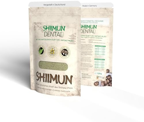 Bellfor Shiimun Dental – Natürliche Zahnpflege für Hunde – 120 g Ergänzungsfuttermittel mit Shiitake & Kamille zur Unterstützung der Mundgesundheit und des Zahnfleisches