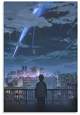 Cartoon-Poster, Anime, Ihren Namen, Kimi No Na Wa, Poster, Kunst, Wandgemälde, Leinwand, Poster, moderne Schlafzimmerdekoration, 60 x 90 cm