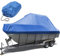 ELVONS Bootsplane Mit Gummizug, 420d Staubdicht Und Atmungsaktiv Bootsabdeckung Aus Oxford-Material Yachtabdeckung FüR Boote Mit Mittelkonsole, 11-27 Fuß,Blau,25~27(1010cm*590cm)