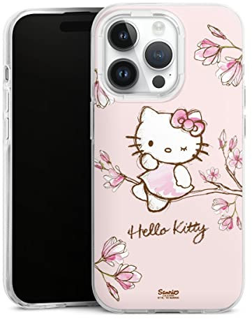DeinDesign Custodia di Silicone Compatibile con Apple iPhone 14 PRO Custodia Trasparente Cover per Smartphone Trasparente Hello Kitty Merchandise Hanami