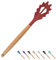 Red Silicone Spaghetti Server - 12.6 Inch Noodle Fork with Wooden Handle, Pasta Spoon for Cooking, BPA Free