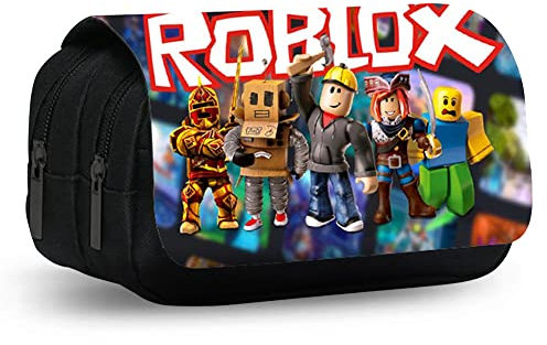 Robllox Anime Federmäppchen, Karikatur 3D Federtaschen Doppelter Reißverschluss Segeltuch Schlamperbox Bunte Federmäppchen für Kinder Geschenk, Home Office Supplies
