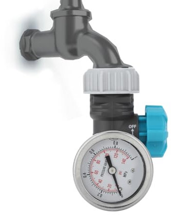 BORDSTRACT Valvola di regolazione della pressione dell'acqua con manometro, valvola di riduzione del regolatore di pressione dell'acqua regolabile 3/4, per irrigazione del giardino, agricoltura