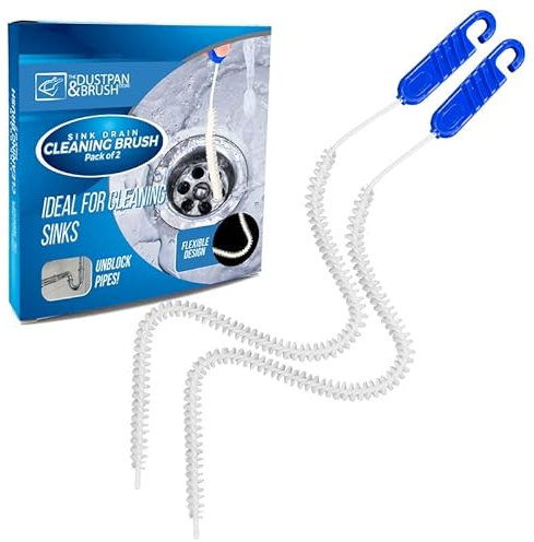 Flexible Drain Sink Cleaning Brush Unblocker - Plug Hole Hair Remover Tool for Shower Cleaning Tool with Brush and Sink Unblocker for Bathroom and Kitchen - Pack of 2