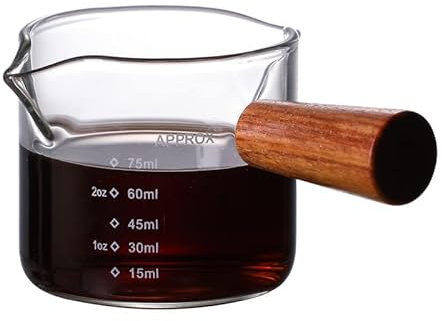 2 pcs Cream Milk Jug with Handle, Small Glass Jug Sauce Boats for Serving, for Home Bar Party Espresso Coffee Milk (100ml+100ml)
