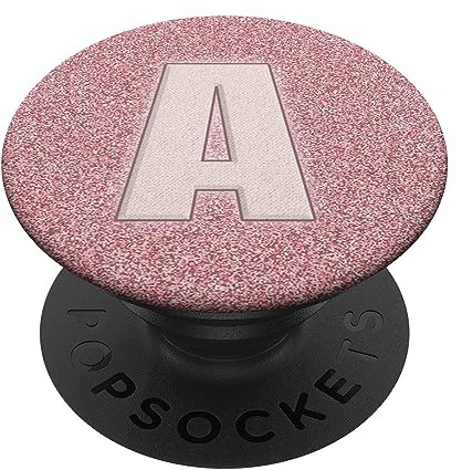 Monogram Initial Letter A Pop Socket Rose Pink Letter A PopSockets Adhesive PopGrip