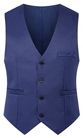 EFOFEI Herren Slim Fit Lace Up Weste Back Work Formelle Weste Casual V-Ausschnitt Baumwollweste Top