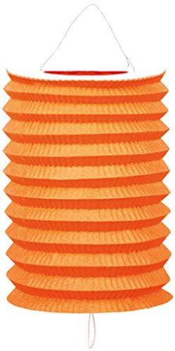 Zuglaternen aus Papier als Deko für Geburtstag, Party und Gartenparty | Ø16cm, Höhe 20cm, mit Metallbügel | Papierlaterne Laterne Lampion Partydeko, Farbe: Orange