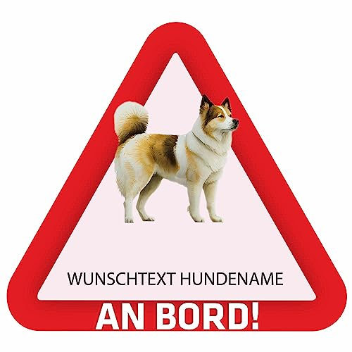 INDIGOS UG - Autoaufkleber selbst gestalten Akita Inu - 15 cm Hunde Sticker selbstklebend - Heckscheibenaufkleber - Name und Wunschtext personalisiert - Motorrad - LKW