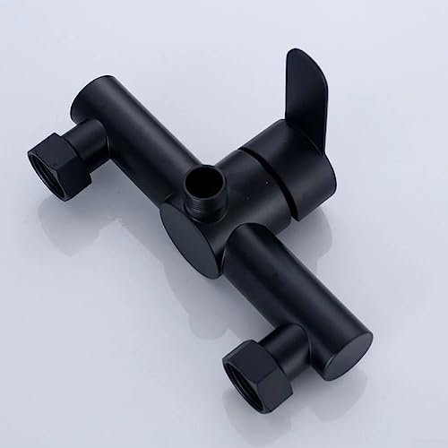 Badezimmer-Duscharmaturen, schwarze 304 Edelstahl-Perldusche, Warm- und Kaltwasser-Mischventil, Dreifach-Badewannenarmatur aus Edelstahl für Badezimmer