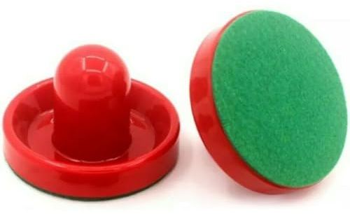 Pegasi Airhockey Pusher Mini - 3ft - Rot - Airhockey Zubehör | Indoor, 65mm, 2 Stück, Passt für 3ft Airhockey Tisch, Air Hockey Tisch Filzschieber- Air Hockey Table für Zuhause, Farbe Rot