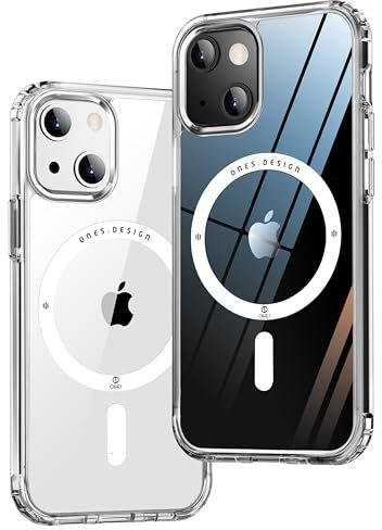 ONES für iPhone 14 Hülle, Hybrid Magnetisch Handyhülle, kompatibel mit MagSafe, Militärnorm Schutz, stoßfester Airbag, Anti-gelbe Silikonhülle, Kratzfest, dünne, transparent