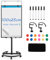 GIANTEX Flipchart Ständer 100x65cm, mobiles Whiteboard mit Rollenfuss, höhenverstellbares & magnetisches Whiteboard mit Stiftablage, trocken abwischbar, inkl. Radierer, Markern, Magneten & Clips