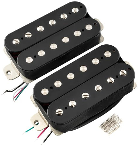 Musiclily Pro LP-OMHA Alnico 5 Uncovered Humbucker Tonabnehmer Hals Steg Pickups Set 7,5K/16K für E-Gitarre, Schwarz