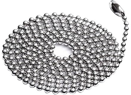 NUOBESTY Stainless Steel Ball Chain Sturdy Metal Connector Clasp for Dog Tag Nameplate Necklace Adjustable Keychain DIY Crafts