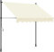 vidaXL Markise, Klemmmarkise Einziehbar, Sonnenmarkise für Balkon Garten Terrasse, Balkonmarkise Einstellbare Höhe, Creme 200x150cm Stoff Stahl