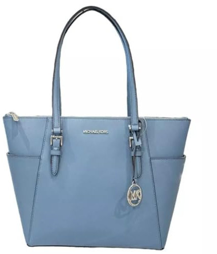 Michael Kors Charlotte Große Tragetasche mit Reißverschluss oben, Denim, Large