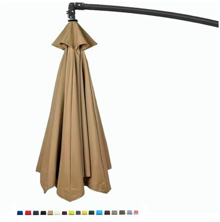 Sonnenschirm Ersatzbezug Bespannung 200cm 230cm 250cm 270cm 300cm Marktschirm Ersatzabdeckung 6 Streben 8 Streben, Gartenschirm Ersatz-Regenschirmstoff Für Hof Strand Pool(Gy5,8.2ft 250 cm 6 Ribs)