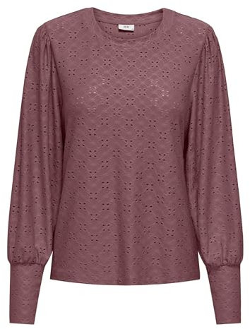 JDY Jdycathinka Bellsleeve Top cathinka L/S JRS Noos Haut à Manches Longues, Rose/Marron, M Femmes