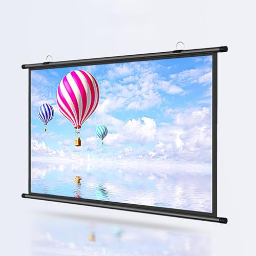 Leinwand Beamer Rollo, Manuell Ausziehbar,Beamerleinwand, Projector Screen, Projektionsleinwand, Rolloleinwand, Heimkino, Projektor Leinwand Für Indoor Und Outdoor Für Film Und Büropräsentationen(4:3,