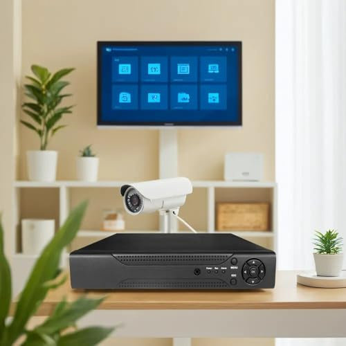 10-Kanal 4K-Netzwerk-Videorecorder mit H.265, H.264, Bewegungserkennung, max. 14 TB Festplatte, Xmeye-App, HDMI/RJ45/VGA-Anschluss, schwarz