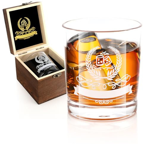 Vasmeiy Verre a Whisky 300 ml Verre Whisky Personnalisé Verre à Whisky Avec Gravure Cadeaux Pour Les Amateurs De Whisky Pour Un Anniversaire Cadeau Homme Cadeaux Pour Papa