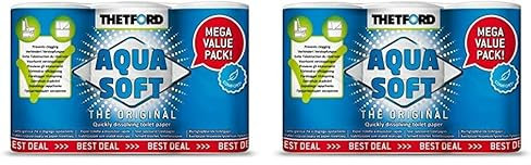Thetford Aqua Soft Camping Toilettenpapier 6 Rollen (Packung mit 2)