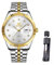 Raitown Herrenuhr Edelstahl 42mm Großes Zifferblatt mit 12 Kristallmarkern und Datumsanzeige 30M Wasserdicht Analog Quarzwerk Klassisches Design Männer Armbanduhr Silbrig