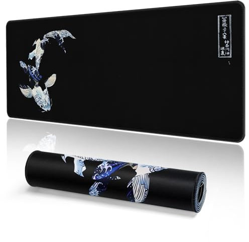 EFISH Alfombrilla de ratón para Juegos Japonesa XXL de 800 x 300 mm, Grande, con Bordes cosidos, Impermeable, Antideslizante, para PC, MacBook y portátil. Mejora la precisión y la Velocidad. (A3)