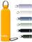 Exllena Gourde Isotherme 1l avec Poignée Pratique - Bouteille Isotherme avec 24 Heures de Conservation au 24h Froid/12h Chaud, Revêtement Anti-Dérapant - Étanche Sans BPA (Mangue)