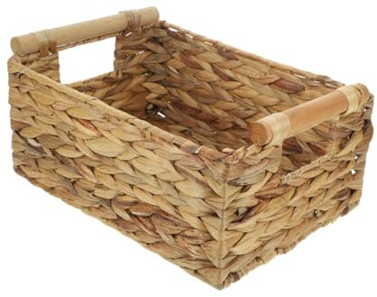 Ipetboom Versatile Small Woven Storage Basket Handcrafted Straw Organizer for Household Sundries Ample Capacity Sturdy Design for Desktop and Home Decor