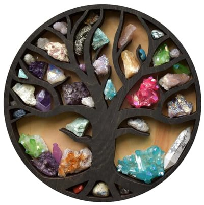 Generisch Étagère Murale Flottante en | Présentoir Mural de Vie pour Chambre à Coucher, Salon | Étagère d'arbre en Bois fabriquée à la Main - Présentoir pour Femmes, Hommes, Amateurs