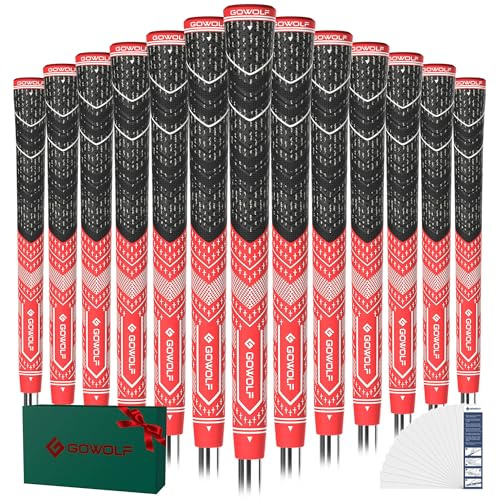Gowolf Golf Grips Cord Rubber Multi-compound Golf Driver Irons Club 13pcs Golf Grips Colored Top Cover SL02 Pro with Free 15 Tapes