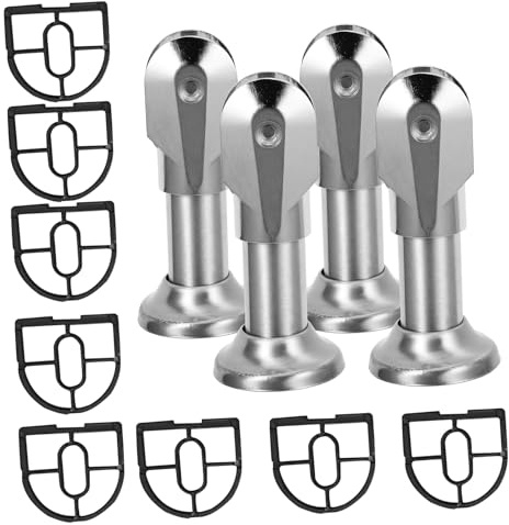 GALPADA Stainless Steel Toilet Partition Support Foot Bathroom Partition Hardware Fitting Restroom Support feet with Gaskets Fitting Supply for Cubicle Legs 5.59 X 2.76 X 2.76 in 4 Pack