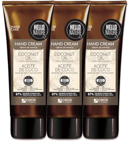 P-Beauty Naturkosmetik Handcreme mit Bio Kokosöl, vegane Feuchtigkeitspflege für trockene Hände - zieht schnell ein & pflegt intensiv trockene Haut - Handpflege ohne Parabene & Silikone (3x75ml)