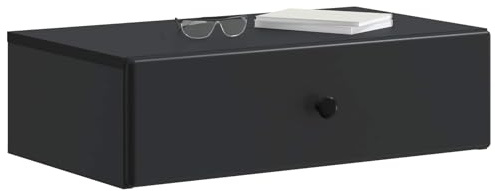 vidaXL Wandmontierter Beistelltisch Schwarz 59 x 34,5 x 17 cm, Eleganter Beistelltisch, modernes Stauraummöbel, rechteckig, vielseitig für Dein Wohnzimmer